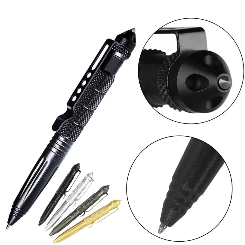 Pen Tactical Glass - Caneta tática militar de metal de