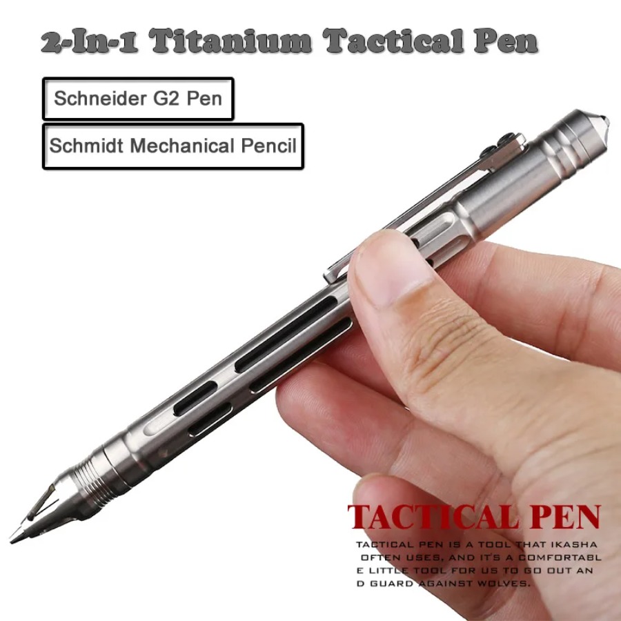 Pen Tactical Glass - Caneta Tática 2 em 1 de
