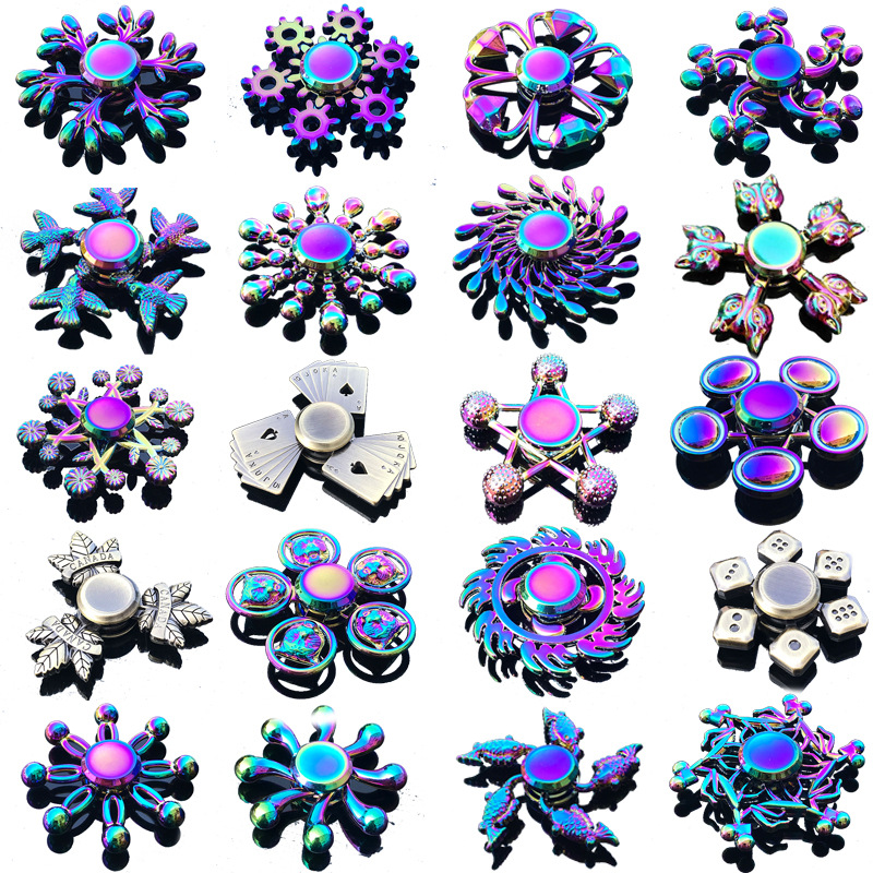 Fidget Spinner Bearing - Arco-íris fidget metal spinner colorido dedo
