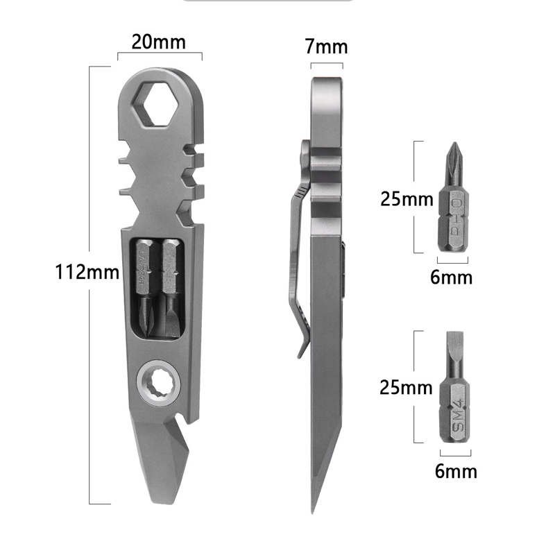 Titanium Pry Bar - Barra de alavanca multifuncional portátil edc