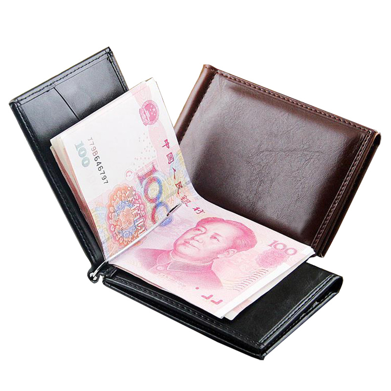 Money Clip Magnetic - Carteira masculina de couro, com clipe