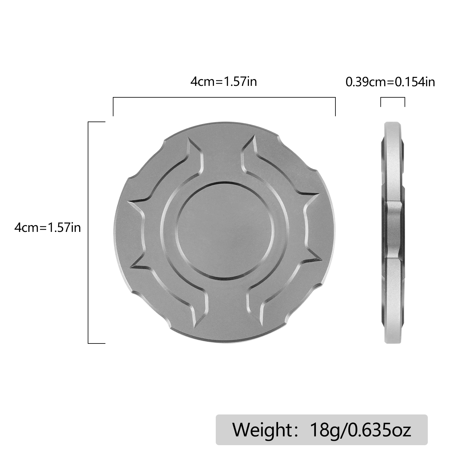 Fidget Slider de Liga de Titân - Edc Carry Coins avaliação e preço